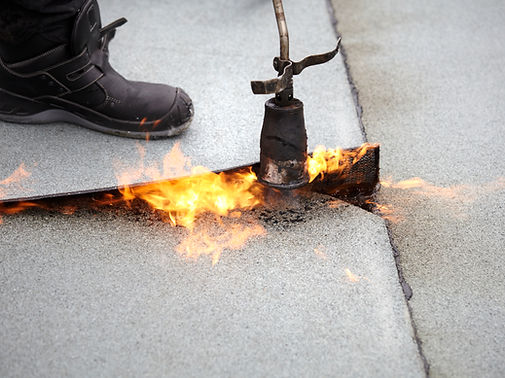 Torch-on membrane roofing application - bitumen waterproofing NZ