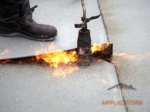 Torch-on membrane roofing application - bitumen waterproofing NZ